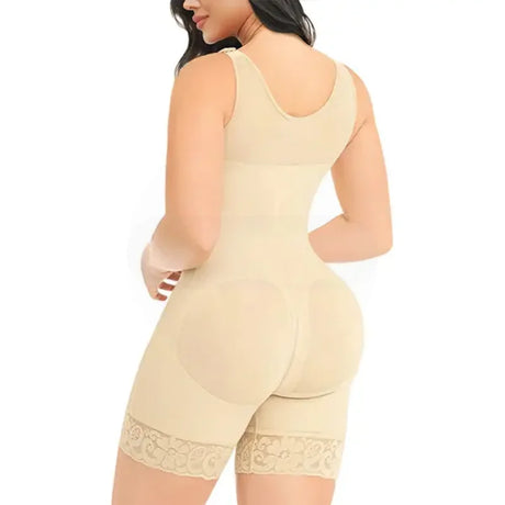 Women's Colombian Bodysuit Shapewear – Plus Size Tummy Control with Adjustable Front Zipper, Lifts Hips & Shapes Waist, Breathable & Comfortable for All-Day Wear