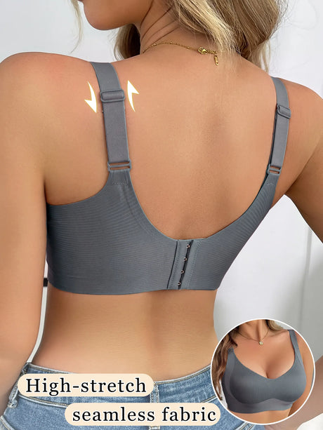Push-Up Bras For Women Non-wire Padded Bra Seamless Underwear Plus Size V-neck Bra Top Sexy Lingerie Wide Straps Intimates