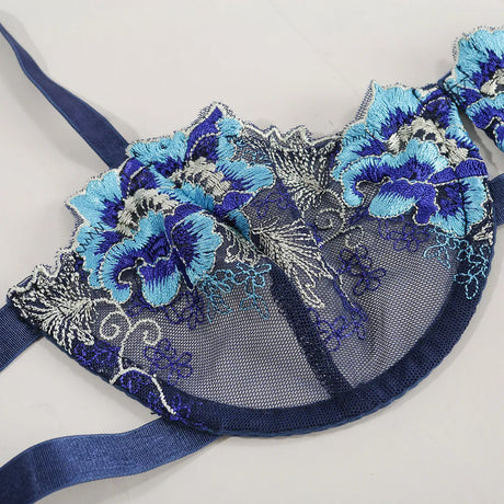 Sexy Lingerie Set Erotic Thong Push-up Bra Women's Underwear Set Panty Bra Set Sexy Lace Embroidery Lingerie Transparent Bra