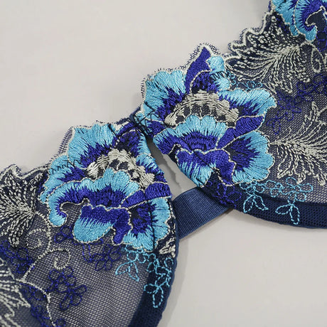 Sexy Lingerie Set Erotic Thong Push-up Bra Women's Underwear Set Panty Bra Set Sexy Lace Embroidery Lingerie Transparent Bra