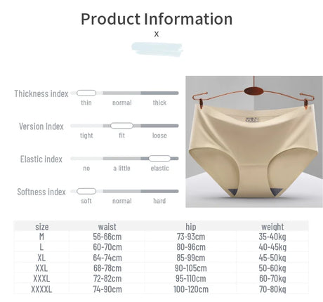 TrowBridge 10PCS/Set Women's Panties Solid Seamless Underwear Plus Size Comfortable Briefs Silk Satin Lingerie Health Underpants