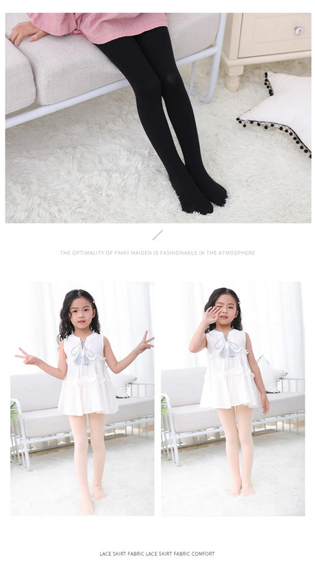 Summer Spring Candy Color Kids Girls Pantyhose Ballet Dance Tights for Infant Child Stocking Velvet Solid White Autumn Pantyhose