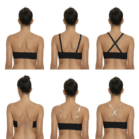 YBCG Strapless Multiway Bra Non-slip Plunge Women's Underwear Plus Size Adjusted-straps Brassiere Underwire Solid Bras For Women