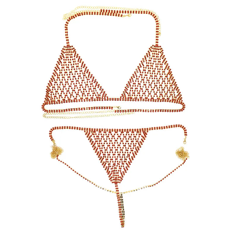 2020 Luxury Mesh Crystal Bralette Underwear Sexy Jewelry for Women Bling Rhinestone Body Chain Bra Harness Waist Jewellery Party