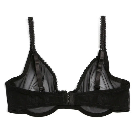 New Women Hollow bra see through sexy gauze mesh transparent ultra thin Bras B C D E F 75 80 85 90 95 100 US EU UK Dropshipping