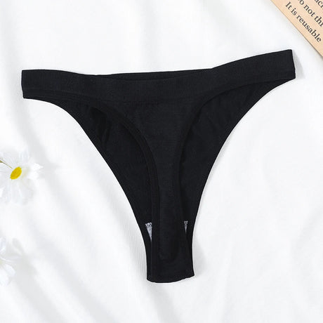 5Pcs/Set Women Brazilian Panties High Waist Thongs G-string Female Underpants Solid Color T-back Underwear Sexy Lingerie M-XL
