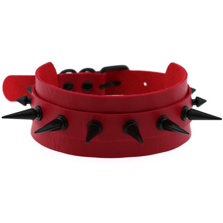 Punk Black Metal Tassel Red Choker Necklace Sexy Spiked Neck Strap Clavicle Collar Men Necklaces Hollween Women Y2K Jeweley Gift