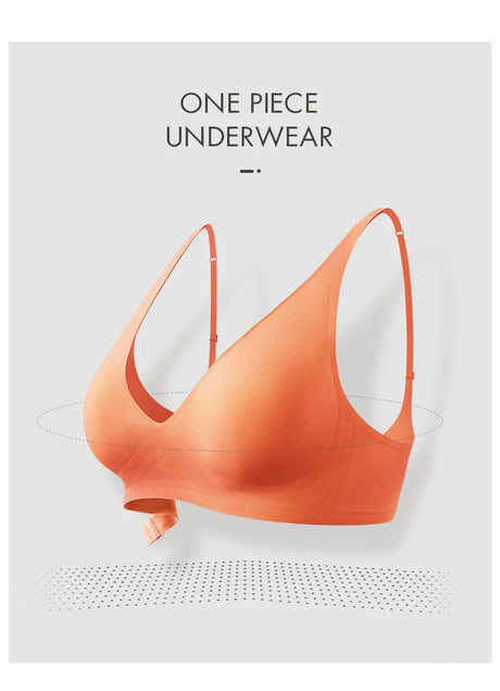SUJIIN Sexy Wireless Bras for Women Plunge Seamless Invisible Padded Push Up Bra Comfortable Smoothing Female Bralette Bh MX074G