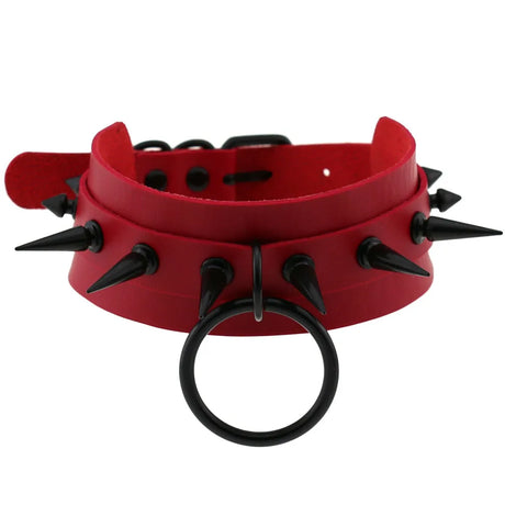 Punk Black Metal Tassel Red Choker Necklace Sexy Spiked Neck Strap Clavicle Collar Men Necklaces Hollween Women Y2K Jeweley Gift