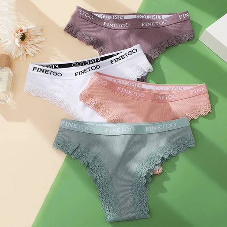 Seamless Women Panties Cotton Lace Underwear Sexy Low Rise Elastic Waist Brazilian Panties T-Back Soft Intimates Lingerie M-2XL