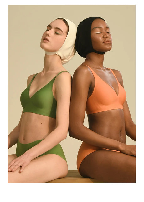 SUJIIN Sexy Wireless Bras for Women Plunge Seamless Invisible Padded Push Up Bra Comfortable Smoothing Female Bralette Bh MX074G
