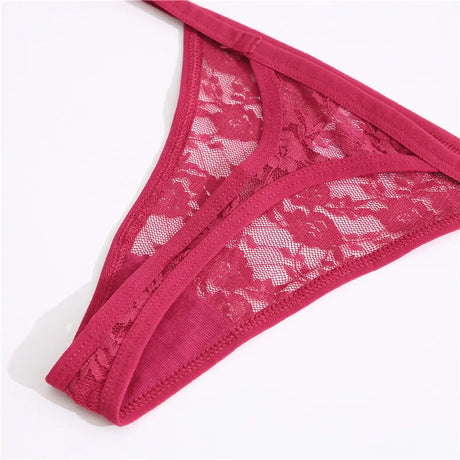 New G String Lace Panties Sexy Thong For Women Panties Low Waist Solid Female Underpants Perspective Underwear Intimates M-XL
