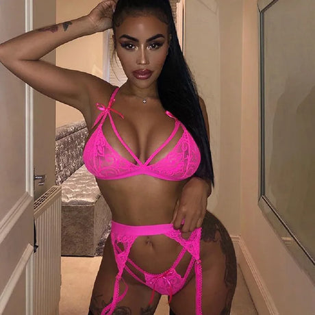 Sexy Lace Lingerie Set Women's Underwear Transparent Bra Party Sets Lace Black Lingerie Bra Set Underwear Set