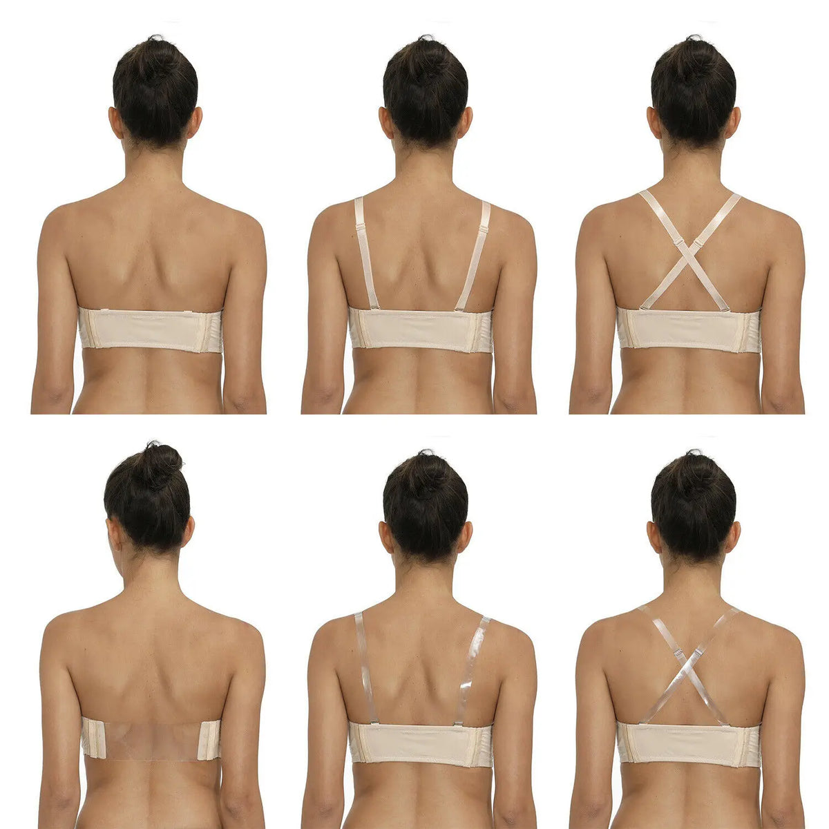 YBCG Strapless Multiway Bra Non-slip Plunge Women's Underwear Plus Size Adjusted-straps Brassiere Underwire Solid Bras For Women