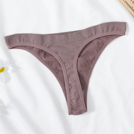 5Pcs/Set Women Brazilian Panties High Waist Thongs G-string Female Underpants Solid Color T-back Underwear Sexy Lingerie M-XL