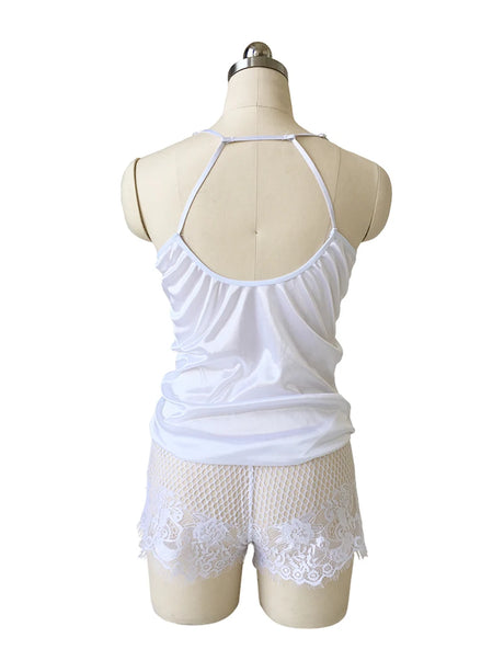 Women Sexy Lingerie Sexy V-neck Eyelash Lace Halter Bodysuits Erotic Lingerie Women Exotic Clothing Mesh Erotic Lingerie