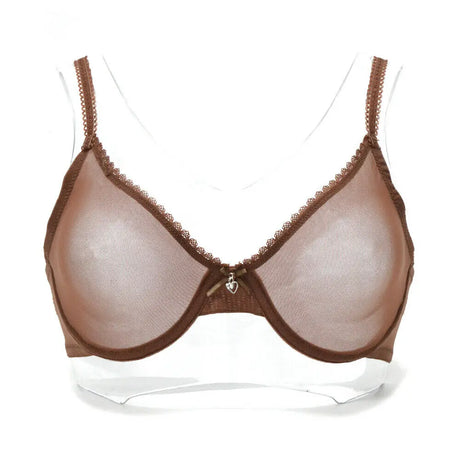 Vgplay Ultra-thin Lace Lingerie See Through Women Bra Underwire Plunge Without Padded Bras for Women Plus Size Hollow Mesh