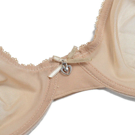 Vgplay Ultra-thin Lace Lingerie See Through Women Bra Underwire Plunge Without Padded Bras for Women Plus Size Hollow Mesh