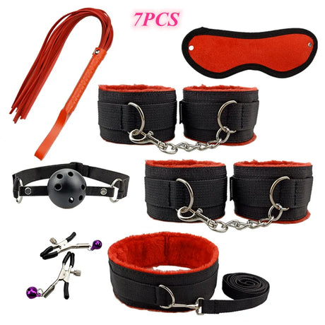 Sex Toy Kit Bondage Restraints Set Adult Toys Sex Games Erotic Toys Anal plug Handcuffs Whip Gag Bdsm Kits Sex Toys for Couples