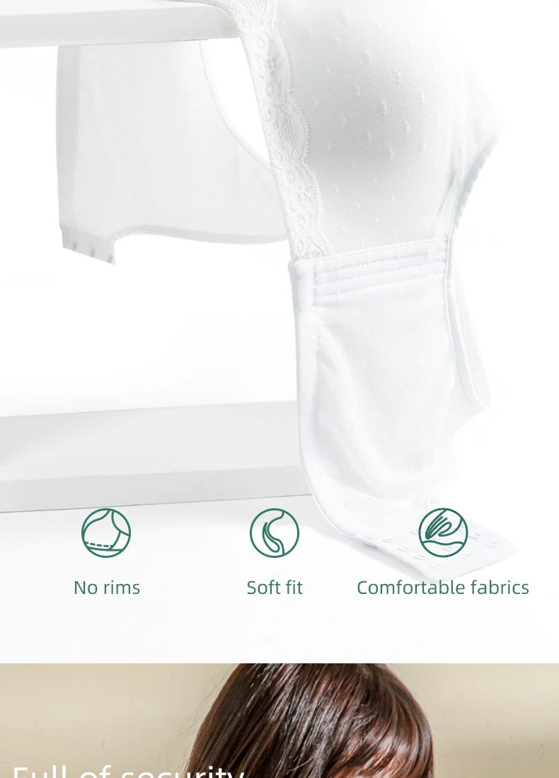 PAERLAN White tube top anti-glare without steel ring gathered female bra half cup beautiful back vest wrap underwear