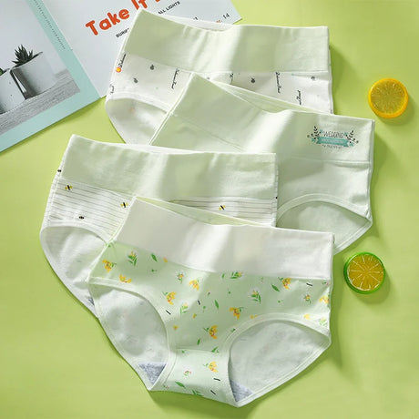 4Pcs Plus Size M-5XL Panties Women Cotton High Waist Slimming Underwear Seamless Girls Briefs Sexy Female Breathable Lingerie