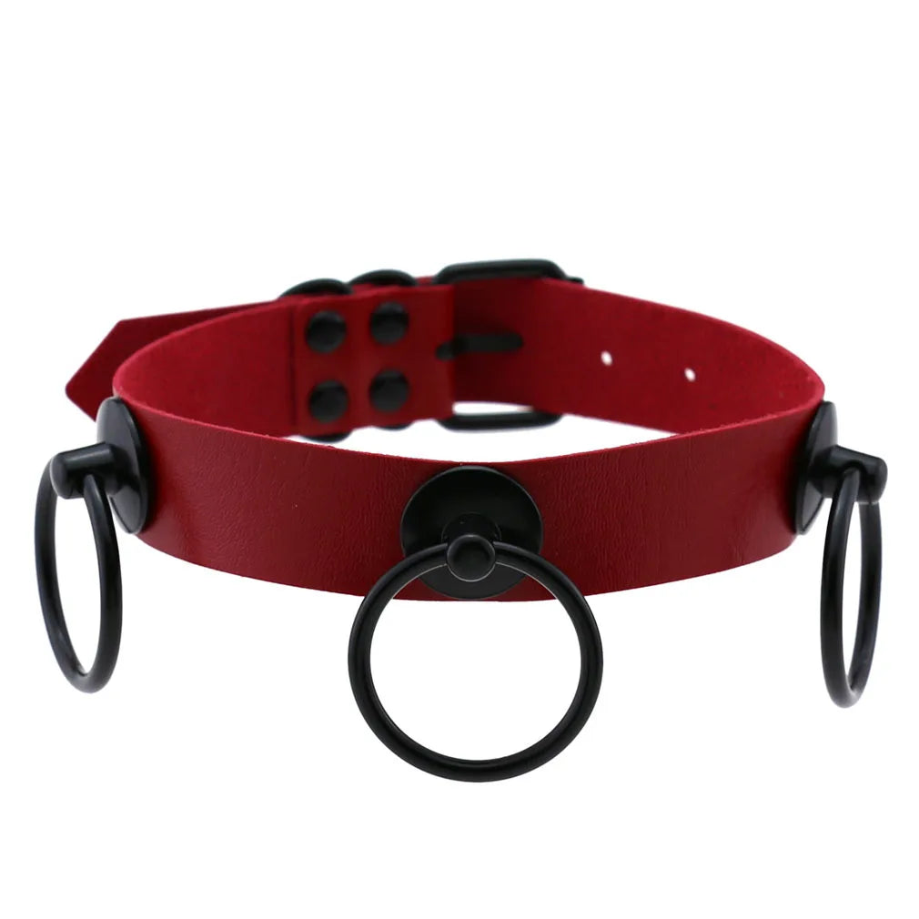 Punk Black Metal Tassel Red Choker Necklace Sexy Spiked Neck Strap Clavicle Collar Men Necklaces Hollween Women Y2K Jeweley Gift