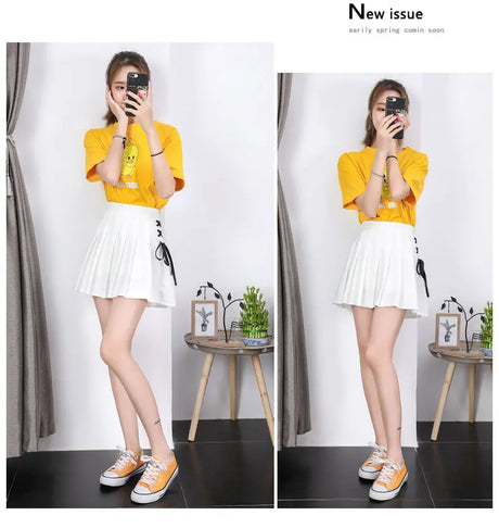 Black High Waist Mini Skirts Punk Pleated Vintage Skirt Gothic Streetwear Cross Print Pleated Women Skirts Lolita Harajuku Skirt
