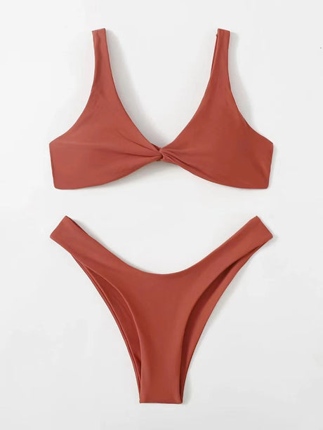 ZTVitality Solid Tie Sexy Bikini 2021 Hot Sale Padded Bra High Leg Bandage Push Up Bikini Set Brazilian Swimsuit Women Swimwear