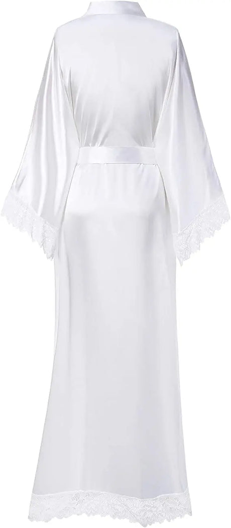 2019 New Silk Satin Lace Robes Bridesmaid Bride Robes Wedding Long Robe Bathrobe Womens Robe Lingerie Robe
