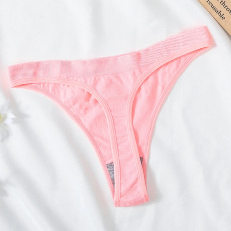 5Pcs/Set Women Brazilian Panties High Waist Thongs G-string Female Underpants Solid Color T-back Underwear Sexy Lingerie M-XL