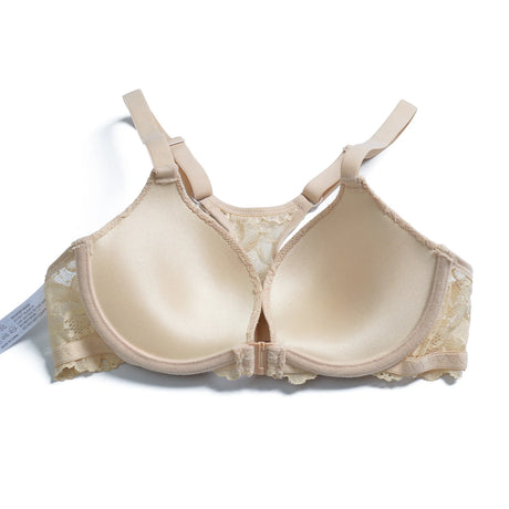 YBCG Padded Push Up Bras for Women Front Closure Backless Lace Lingerie Plunge Solid Underwear 30-44 Size A B C D DD E Cup