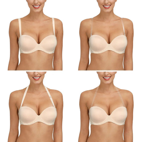 New Removable Half Cup Sexy Women Bra Lace Strapless Brassiere Lingerie Invisible Silicone Halter Push Up Multiway Bras
