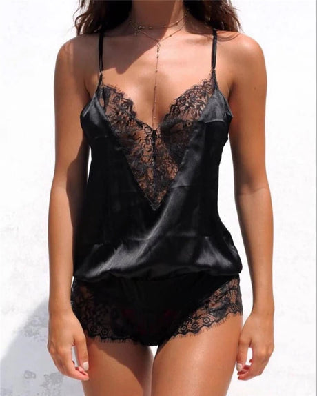 Women Sexy Lingerie Sexy V-neck Eyelash Lace Halter Bodysuits Erotic Lingerie Women Exotic Clothing Mesh Erotic Lingerie