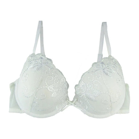 Ladies Lace Flower Embroidery Bra For Women Underwear Bras Everyday Underwire Brassiere Plunge Style Push Up Bra 32A-36D