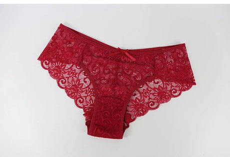 Women Full Lace Mesh Panty Transparent Floral Embroidery Sexy Briefs Ladies Summer Low Rise Breathable Seamless Underwear New