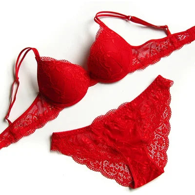 Drop shipping Hot Lace bra and panty set sexy women underwear set push up bra set