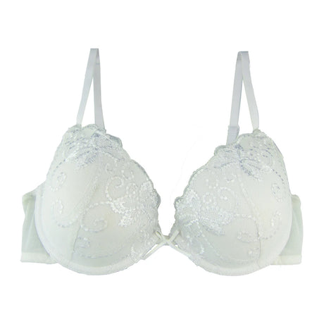 Ladies Lace Flower Embroidery Bra For Women Underwear Bras Everyday Underwire Brassiere Plunge Style Push Up Bra 32A-36D