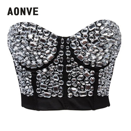 Aonve Steampunk Bustiers For Women Black Gothic Corset Bras Tops Punk Goth Sexy Clothes Mujer Overbust Bra Korse S-2XL