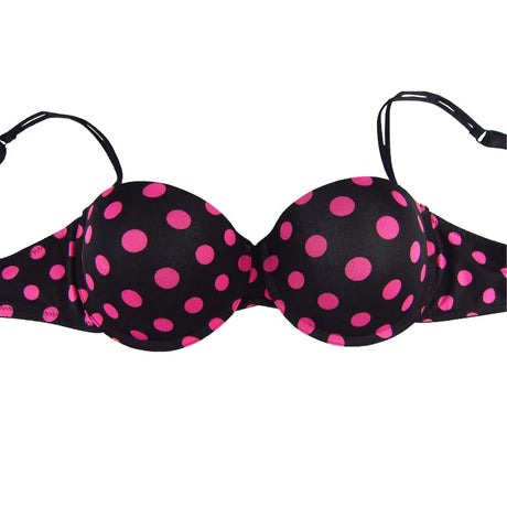 Female Cute Underwear Women Half Cup Padded Push Up Bra Pink Dots Sexy Style 32-34-36-38 B-C-D-DD Small Cup Women Bra NO. ZBW011