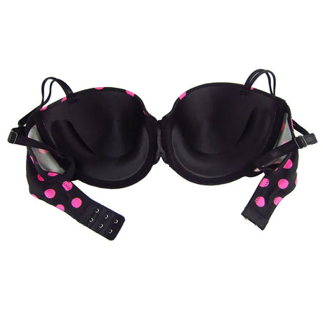 Female Cute Underwear Women Half Cup Padded Push Up Bra Pink Dots Sexy Style 32-34-36-38 B-C-D-DD Small Cup Women Bra NO. ZBW011