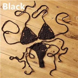 13 Color Handmade Crochet Bikini G Thong String Beach Micro Swimwear Sexy Lingerie Sets Sunbathing