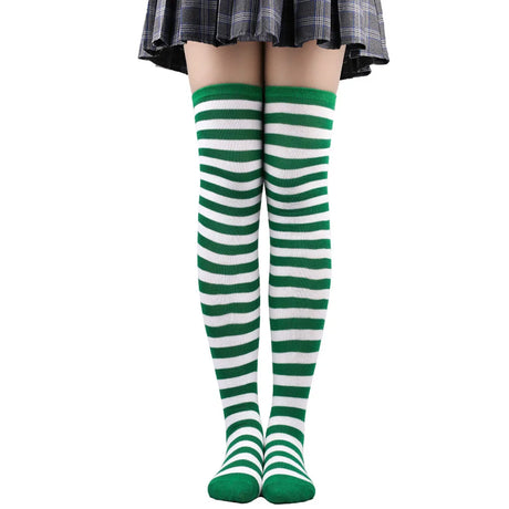 Thigh High Stockings Womens Striped Ladies Girls Black White Pink Long Over Above Knee Socks Femboy Cosplay Lolita Harajuku Y2k