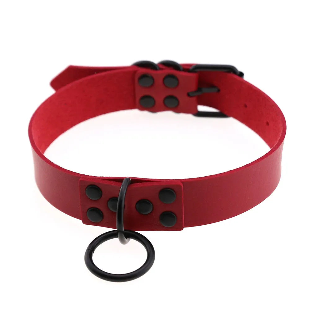 Punk Black Metal Tassel Red Choker Necklace Sexy Spiked Neck Strap Clavicle Collar Men Necklaces Hollween Women Y2K Jeweley Gift