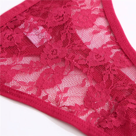 New G String Lace Panties Sexy Thong For Women Panties Low Waist Solid Female Underpants Perspective Underwear Intimates M-XL