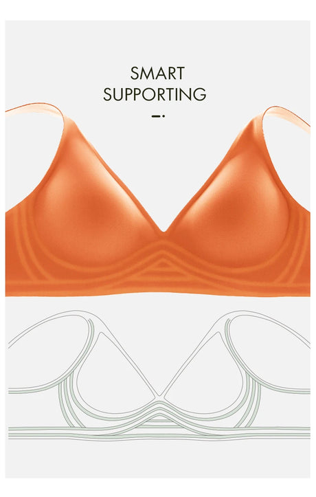 SUJIIN Sexy Wireless Bras for Women Plunge Seamless Invisible Padded Push Up Bra Comfortable Smoothing Female Bralette Bh MX074G