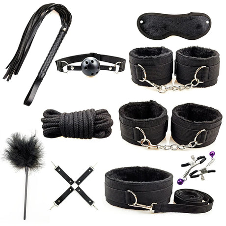 Adults Products Leather Sex Toy Kit Handcuffs Bondage Set Sex Games Bdsm Adult Toys Exotic Accessories Sex Toys for Couples