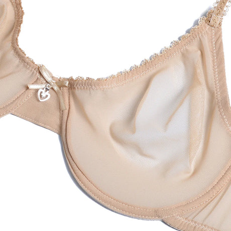 Vgplay Ultra-thin Lace Lingerie See Through Women Bra Underwire Plunge Without Padded Bras for Women Plus Size Hollow Mesh