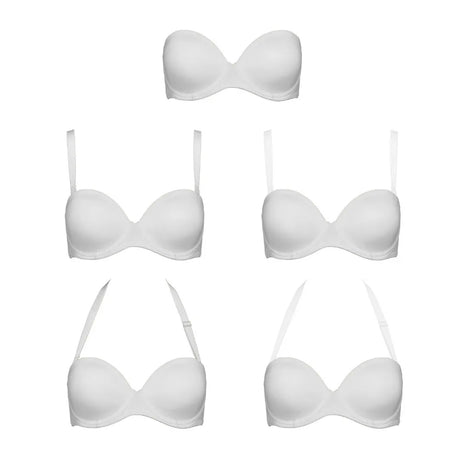 New Removable Half Cup Sexy Women Bra Lace Strapless Brassiere Lingerie Invisible Silicone Halter Push Up Multiway Bras