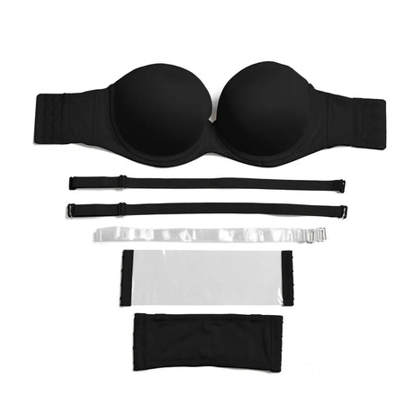 YBCG Strapless Multiway Bra Non-slip Plunge Women's Underwear Plus Size Adjusted-straps Brassiere Underwire Solid Bras For Women