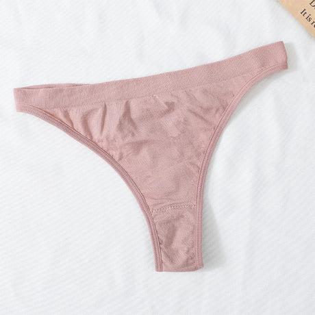 5Pcs/Set Women Brazilian Panties High Waist Thongs G-string Female Underpants Solid Color T-back Underwear Sexy Lingerie M-XL